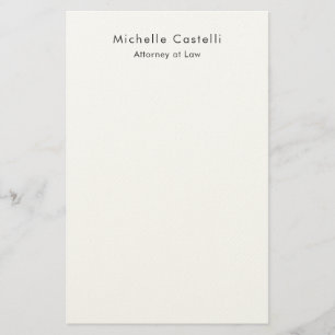 Professional Plain Classical Black White Name Stationery