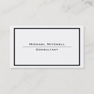 Professional Plain Elegant Black White Border Business Card