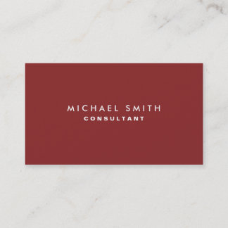 Professional Plain Elegant Cosmetologist Red Business Card