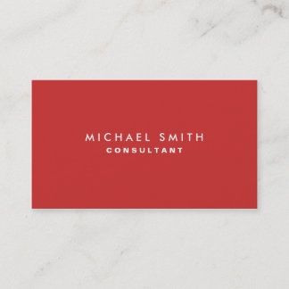Professional Plain Elegant Interior Decorator Red Business Card
