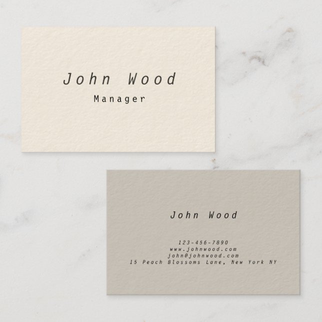 Professional Plain Elegant Minimal Business Card (Front/Back)