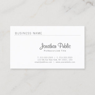 Professional Plain Elegant Minimalistic Modern Business Card