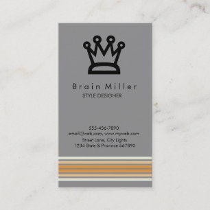 Professional Plain Elegant Modern Simple Crown Business Card