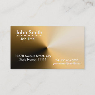 Professional Plain Gold Brown Radial Metallic Look Business Card
