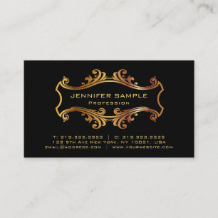 Professional Plain Gold Frame Signature UV Gloss Business Card