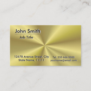 Professional Plain Gold Radial Metallic Look Business Card