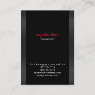 Professional Plain Grey Black Background Unique Business Card