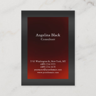 Professional Plain Grey Red Background Unique Business Card