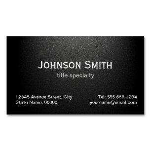 Professional Plain Matte Black - Simple Stylish Magnetic Business Card