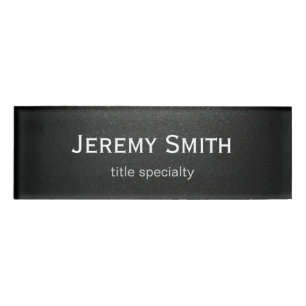 Professional Plain Matte Black Simple Stylish Name Tag