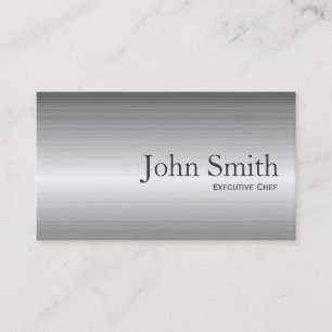 Professional Plain Metal Chef Business Card