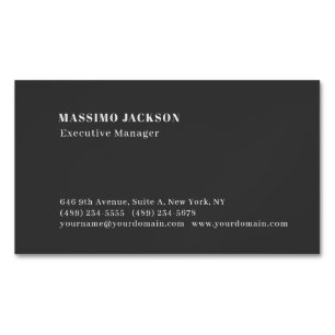 Professional plain minimalist modern black magnetic business card