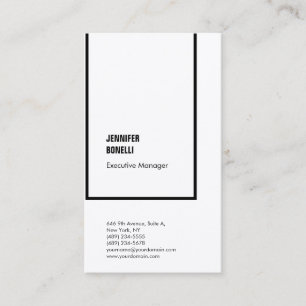 Professional plain minimalist modern black white business card