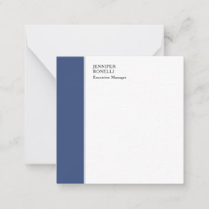 Professional plain minimalist modern blue white card
