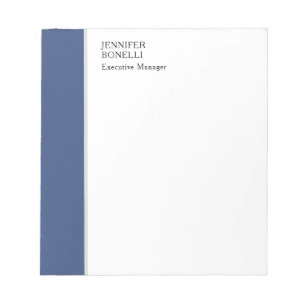 Professional plain minimalist modern blue white notepad