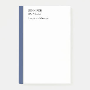 Professional plain minimalist modern blue white post-it notes
