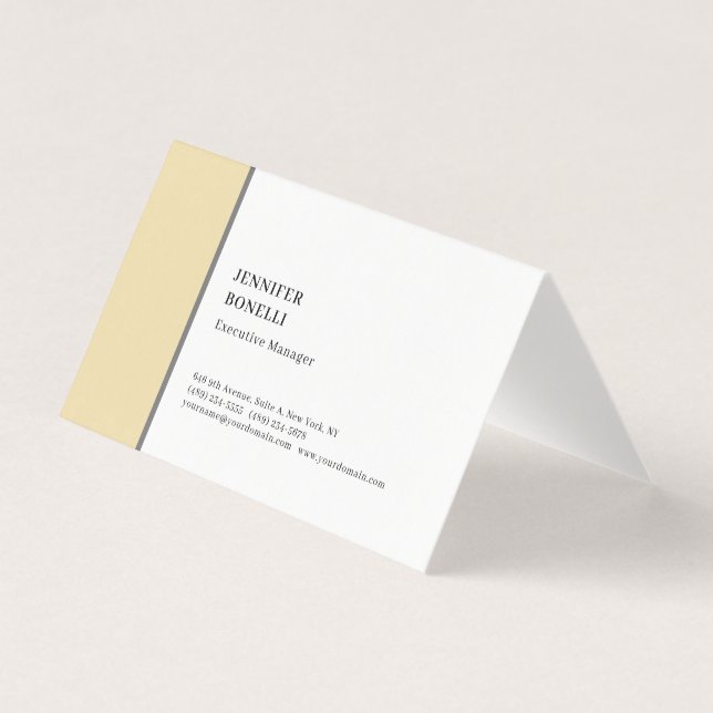Professional plain minimalist modern grey white business card (Front)