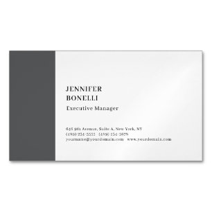 Professional plain minimalist modern grey white magnetic business card