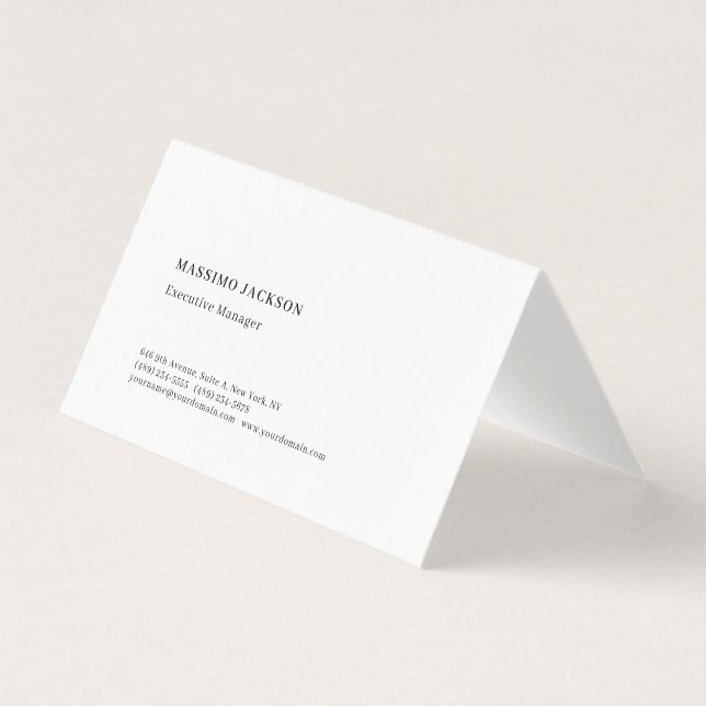 Professional plain minimalist modern matte paper business card (Front)