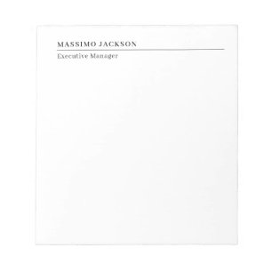 Professional plain minimalist modern name title notepad
