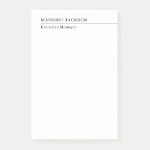 Professional plain minimalist modern name title post-it notes