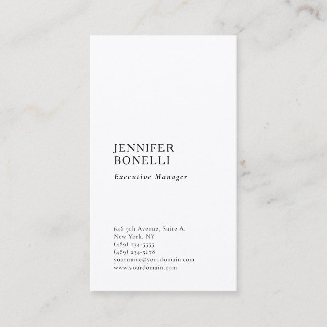 Professional plain minimalist modern thick trendy business card (Front)