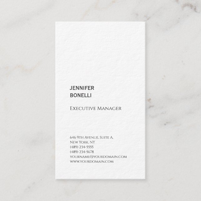 Professional plain minimalist modern thick trendy business card (Front)