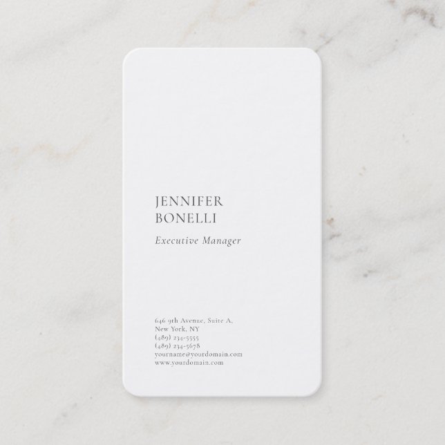 Professional plain minimalist modern trendy  business card (Front)