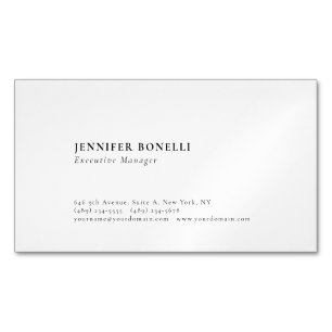 Professional plain minimalist modern trendy magnetic business card