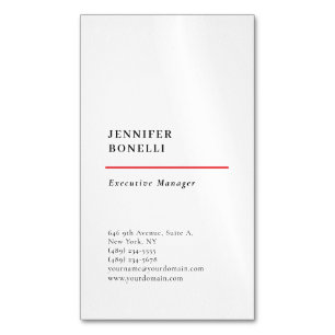 Professional plain minimalist modern trendy magnetic business card