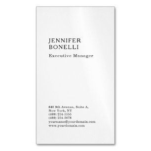 Professional plain minimalist modern trendy  magnetic business card