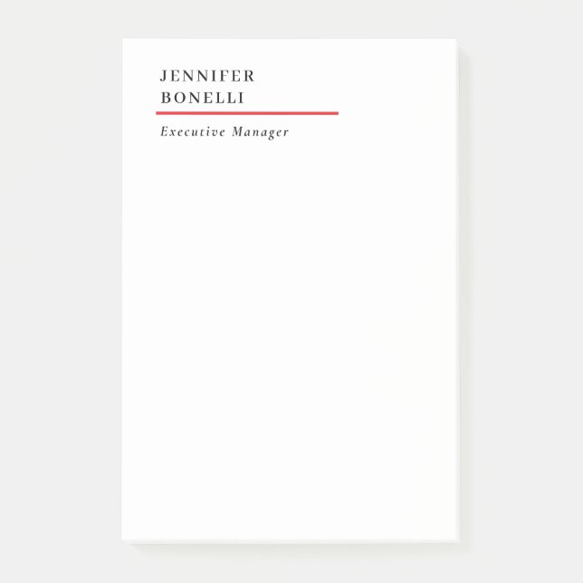 Professional plain minimalist modern trendy post-it notes (Front)