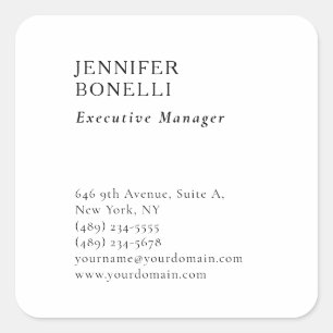 Professional plain minimalist modern trendy square sticker