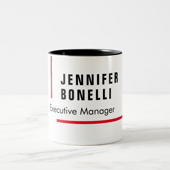 Professional plain minimalist modern trendy Two-Tone coffee mug (Center)