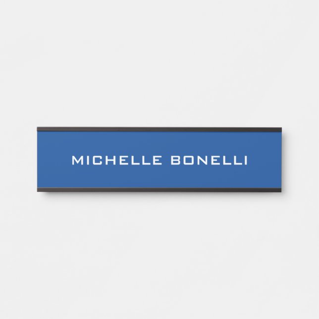 Professional Plain Modern Deep Blue Door Sign (Front)