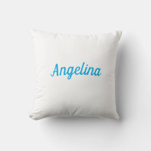 Professional Plain Modern Elegant Blue Your Name Cushion