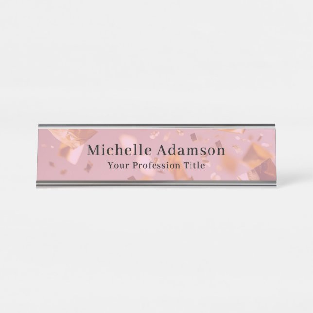 Professional Plain Modern Elegant Desk Name Plate (Front)