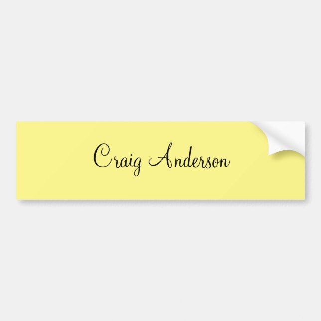 Professional Plain Modern Elegant Light Yellow Bumper Sticker (Front)