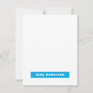 Professional Plain Modern Elegant Name Blue White Card