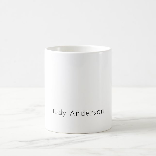 Professional Plain Modern Elegant Your Name Coffee Mug (Center)