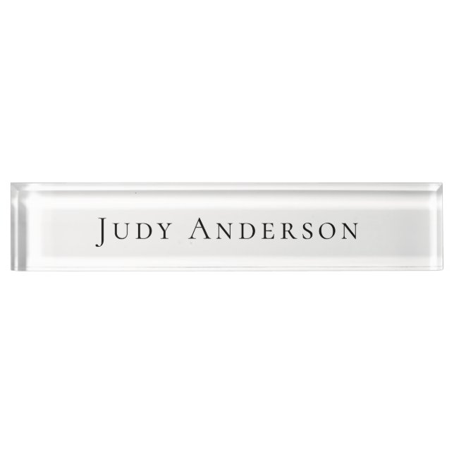 Professional Plain Modern Elegant Your Name Nameplate (Front)