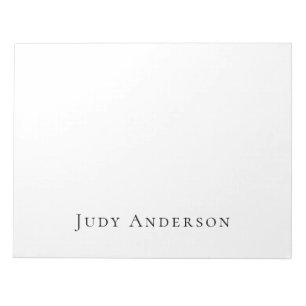 Professional Plain Modern Elegant Your Name Notepad