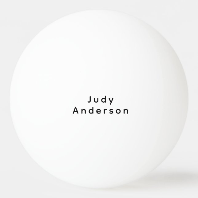 Professional Plain Modern Elegant Your Name Ping Pong Ball (Front)