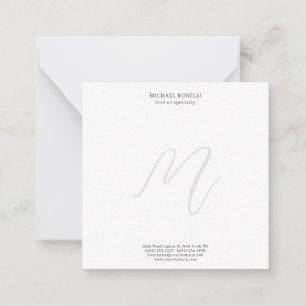Professional Plain Modern Minimalist Monogrammed Card