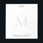Professional Plain Modern Minimalist Monogrammed Notepad<br><div class="desc">Check out our modern mimalist templates to help you design your perfect product.</div>
