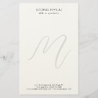 Professional Plain Modern Minimalist Monogrammed