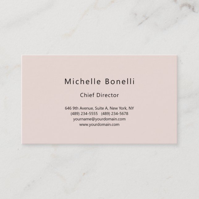 Professional Plain Modern Minimalist Pastel Colour Business Card (Front)