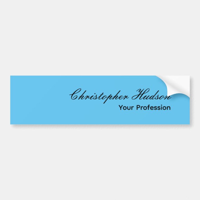 Professional Plain Modern Minimalist Sky Blue Bumper Sticker (Front)