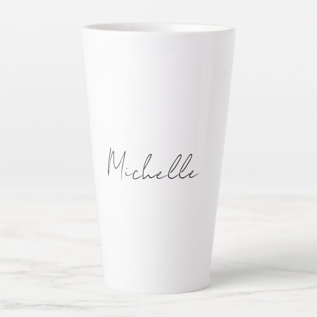 Professional Plain Modern Minimalist White Latte Mug (Front)