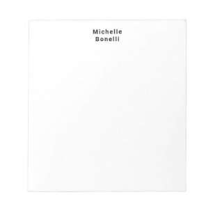 Professional Plain Modern Minimalist White Notepad